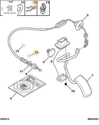 Gaz telı segmanı str peugeot  resmi