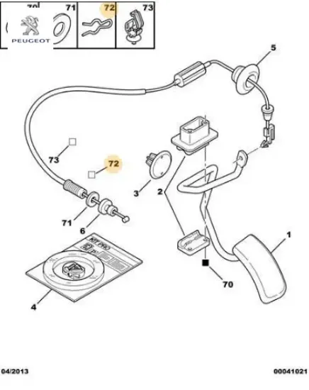 Gaz telı segmanı str peugeot  resmi