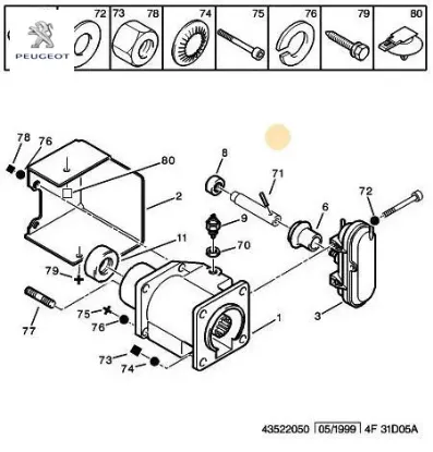 Kopl (çatl pim) peugeot  resmi
