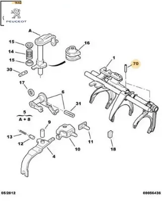 Vites kol çatal pimi peugeot  resmi