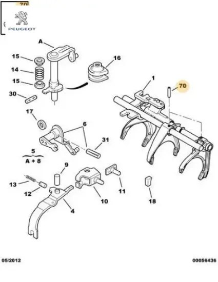 Vites kol çatal pimi peugeot  resmi