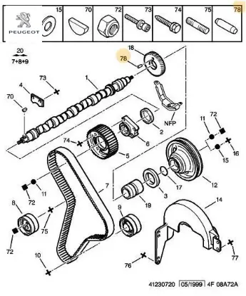 Kopl (çatl pim) peugeot  resmi