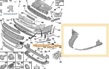 Ön tampon köşe reflektör c5 x7 peugeot  resmi