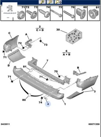 Arka çeki demiri kapağı  partner tepee peugeot  resmi