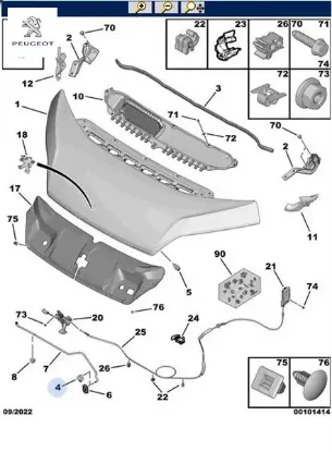 Motor kaput dayama çubuğu klıps  boxer peugeot  resmi