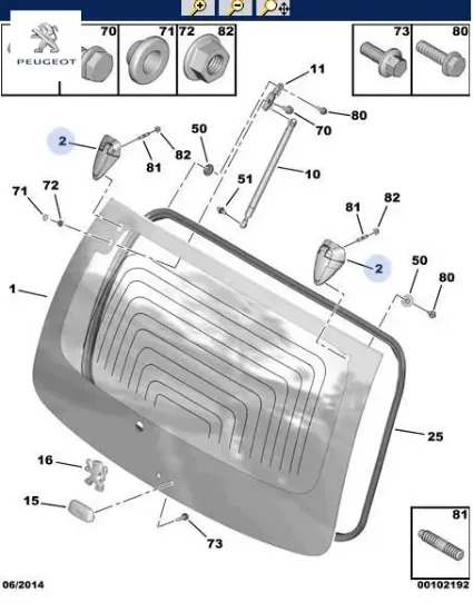 Sağ bagaj menteşe peugeot  resmi