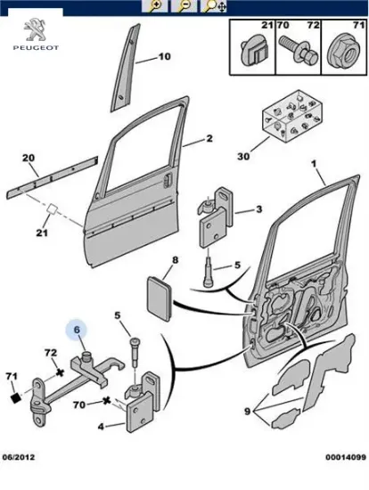 Kapı gergisi ön   jumpy  1995-2007 peugeot  resmi