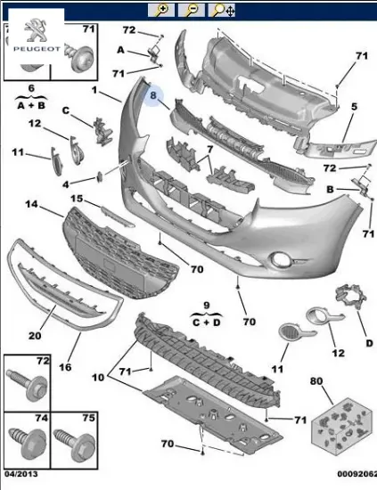 Ön tampon ızgara peugeot  resmi
