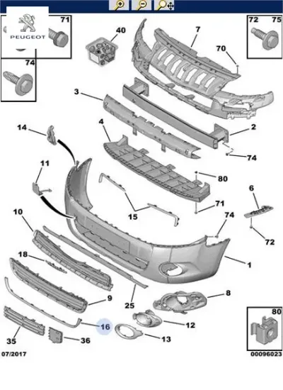 Ön tampon nikelajı alt peugeot  resmi