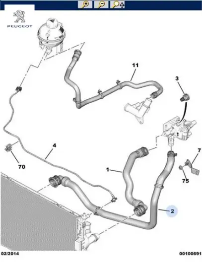 Radyatör su hortumu 1.6 hdi 115 bg euro 5 peugeot  resmi