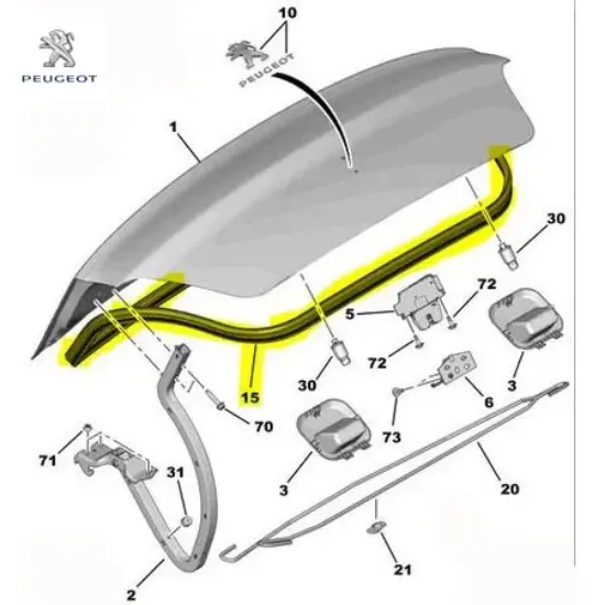 Bagaj lastiği 301 peugeot  resmi