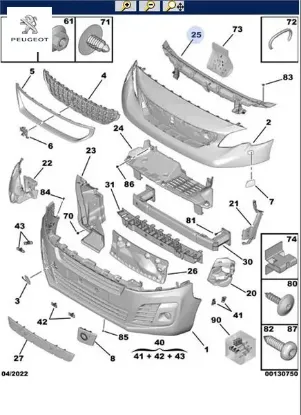 Ön tampon üst iç demir      expert ıv-traveller-jumpy ıv-spacetourer peugeot  resmi