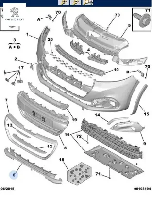 Ön tampon alt ızgara 208 y.m peugeot  resmi