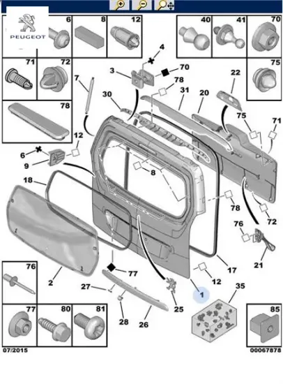 Bagaj kapağı   partner tepee peugeot 8701.Y6 resmi