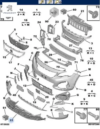 Ön tampon alt bagaliti peugeot  resmi