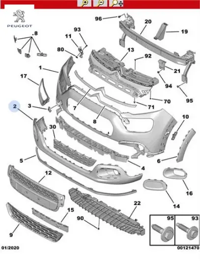 Ön tampon alt plastik c3 peugeot  resmi