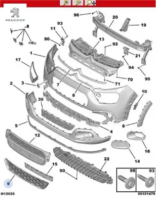 Ön tampon ızgara     c3(b618) peugeot  resmi
