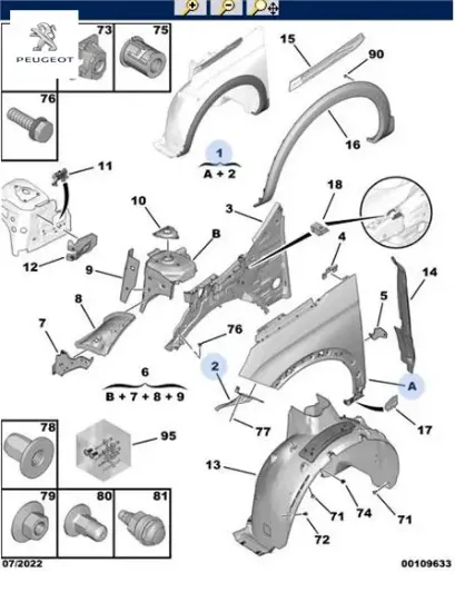 Ön çamurluk sağ 3008//peugeot peugeot  resmi