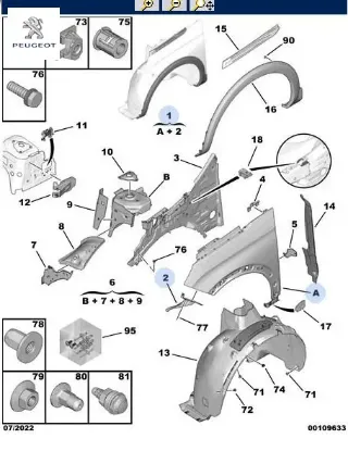 Sol ön çamurluk 3008 peugeot  resmi