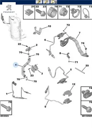 Partikül filtresi basınç algılay - c4 x (c43) 2008 peugeot  resmi