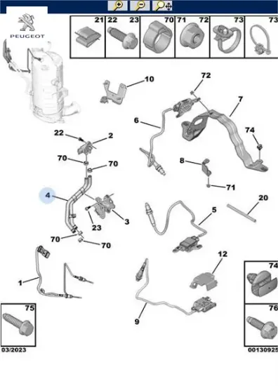 Partikül filtresi basınç algılay - c4 x (c43) 2008 peugeot  resmi