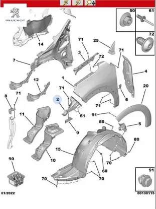 Ön çamurluk bağlantı sacı sol c3 peugeot  resmi
