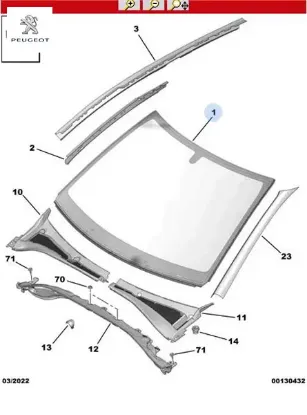 Ön cam (sensörlü) c3 b618 peugeot  resmi