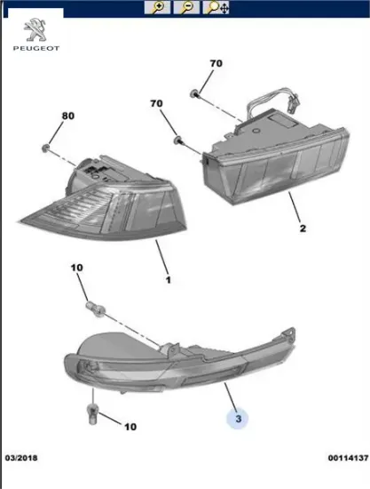 Sağ arka alt stop peugeot  resmi