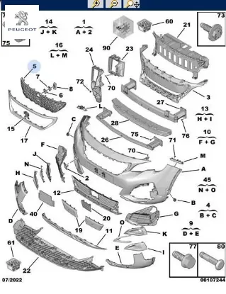 Ön tampon ızgarası    3008 actıve peugeot  resmi