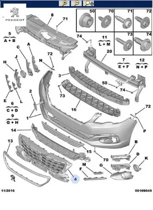Ön tampon ızgarası 301 ym peugeot  resmi