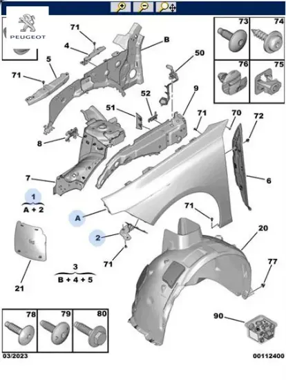 Ön çamurluk sol  508 peugeot  resmi