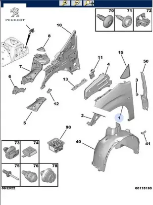 Sağ ön çamurluk partner 2020 peugeot  resmi