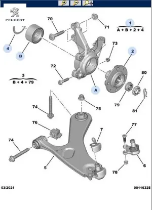 Sol aks tasıyıcı peugeot  resmi