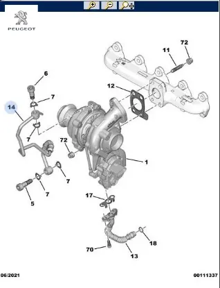 Turbo yağ borusu 508 (r8) peugeot  resmi