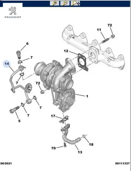 Turbo yağ borusu 508 (r8) peugeot  resmi