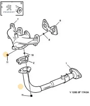 Ön egzoz cıvatası peugeot 1718.12 resmi