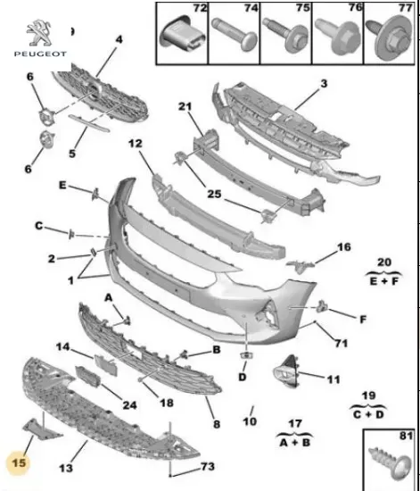 Ön ısıt deflekt peugeot  resmi