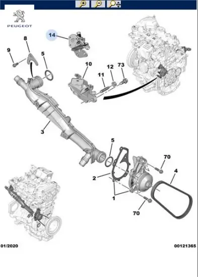 Turbo soğutma rakoru   1.2 benzinli - astra (o5 ) peugeot  resmi