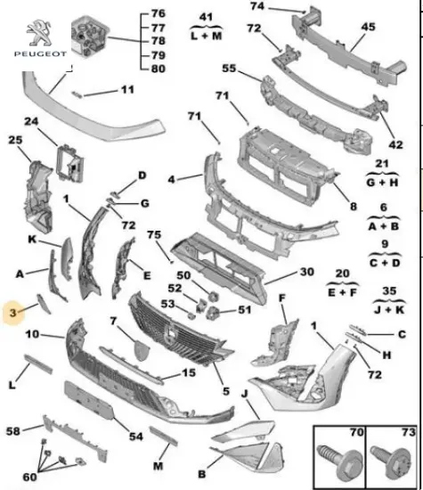 Ulaşma kapağı peugeot  resmi