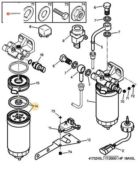Erp mazot filtresi boxer jumper ducato doblo palıo bravo eurorepar  resmi