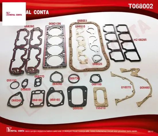 Motor takım conta keçesiz tmpr 2.0 159 a5.046 - 159 a6.046 royal conta 5893330 resmi