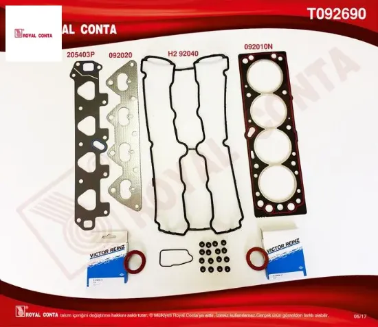 Üst takım conta keçeli-subap lastikli astra f-astra g-corsa b-vectra b 1.6ı 16v-zafıra 1.6 16v royal conta 1606380/ 9117670 resmi