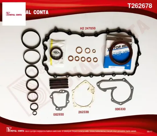 Motor alt takım conta skt keçeli krt cntlı kng-exp1.9 f8q 247678 royal conta  resmi