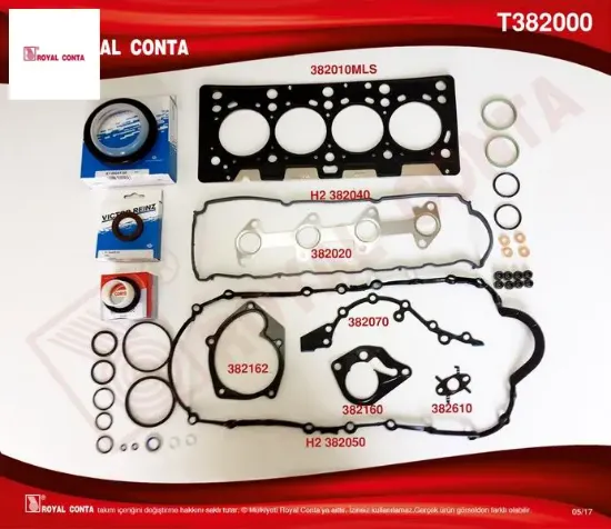 Üst kapak takım conta clıo-mgn-kng 1.5 dcı k9k reinz keçeli royal conta  resmi