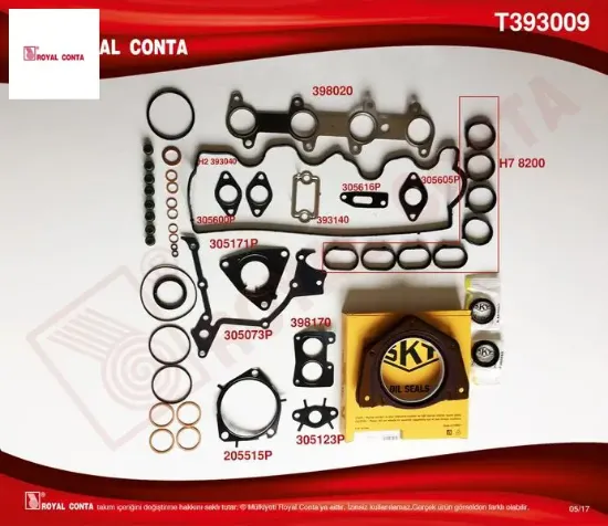 Motor takım conta skt keçeli/sub.lastikli/skc siz doblo-punto 1.9 dzl royal conta  resmi