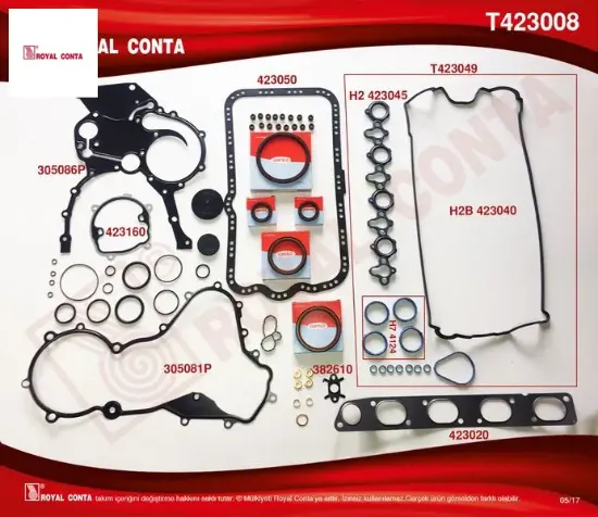 Takım conta corteco keçeli reınz subp.last skc siz master 2.2-2.5 dcı g9t-g9u royal conta  resmi