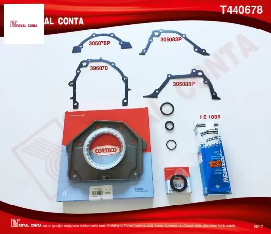 Alt takım conta corteco keçeli grande punto-palıo-lınea 1.4 16v 199a6.000 royal conta 71728839/ 71741373 resmi