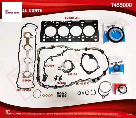 Motor takım conta reınz keçe subap las mgn ıı-clıo ııı-fluence-scenıc ıı-ııı 1.5 dci 05 k9k royal conta  resmi