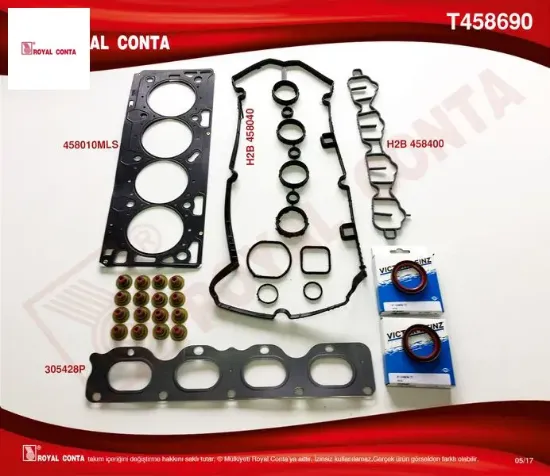 Üst takım conta reinz keçeli subap lastikli astra h-j-ınsıgnıa 1.6 16v 116hp a16xer-z16xer royal conta 6606019/ 93190885/ 93190855 resmi