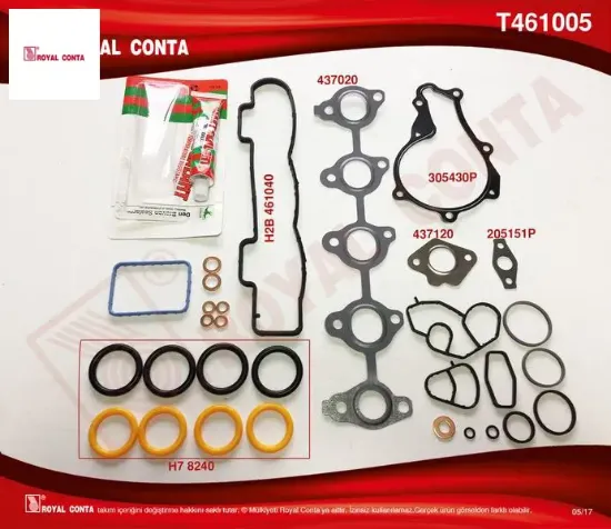 Motor takım conta skc.keçe ve s.lastiği yoktur skcsiz focus ıı 1.6 tdcı 04 11 fıesta 1.6 tdcı 02 08 royal conta 3m5q6008aa/ 0197.07 resmi